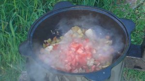 Лагман из индейки на казане!