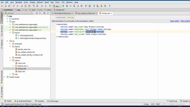 How to make Android Application Widget in Android Studio
