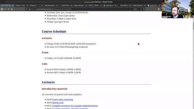 Lecture 10: Code generation: variables, assignment, and expressions (COP-3402 Fall 2020)