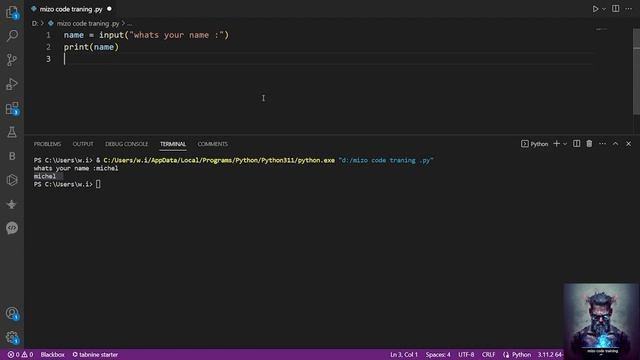 how to take input from user in python