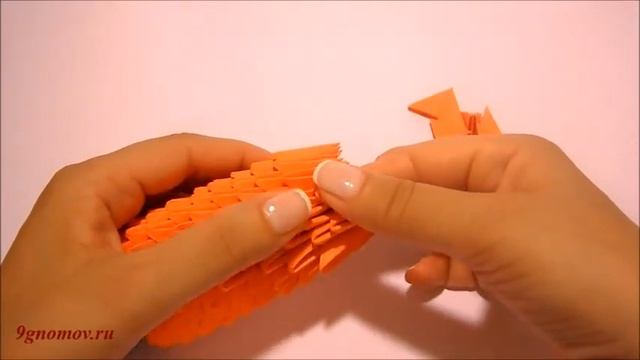 Модульное оригами фрукты и овощи.№3 Морковка
