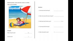 English for children  Cambridge YLE Starters Listening Practice   2018 Sample Test vol 2 Part 2 onl