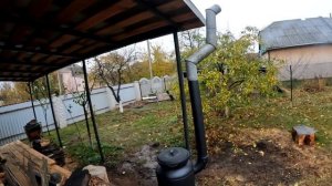 Печь для казана из старого бойлера, пробуем готовить плов