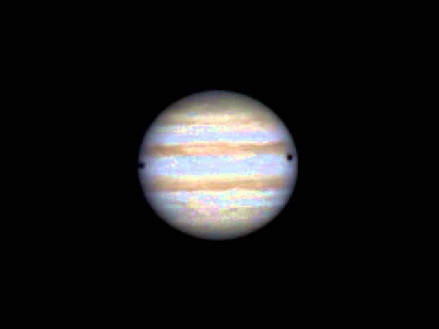 Rotation of Io, Jupiter and shadow of Callisto (21:11-22:38, 26 feb 2015)