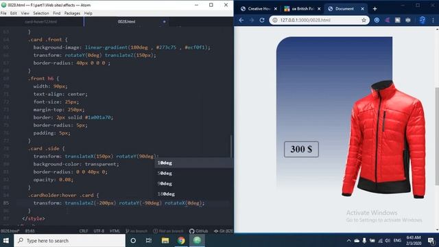 Stunning  CSS 3D  Animation ( 3D flipping Card Hover effect) HTML5 - CSS3