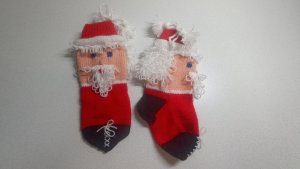 НОВОГОДНИЕ НОСОЧКИ ИЗ ОСТАТКОВ ПРЯЖИ