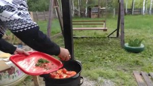 НАРХАНГИ - МЯСО С ОВОЩАМИ ПО - УЗБЕКСКИ В КАЗАНЕ НА КОСТРЕ