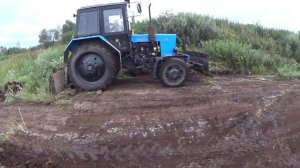 чистим плиты трактором мтз