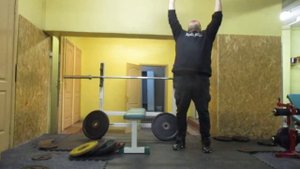 Жим двух блинов по 20кгх20. 2x20kg plates double clean and press 20 reps.