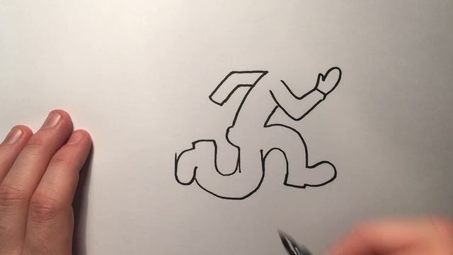 Very Easy! How to Turn Words Run Into a Cartoon. Art on Paper for Kids!