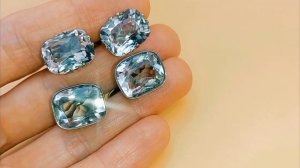 Запонки серебро 875 Горный хрусталь