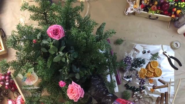 Новогодняя композиция из нобилиса своими руками МК.