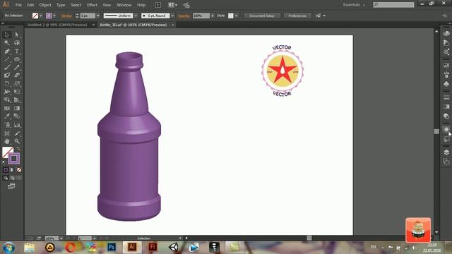 Как нарисовать бутылку в Иллюстраторе смотреть онлайн