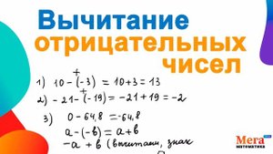 Вычитание отрицательных чисел | Отрицательные числа | Математика 6 класс |Виленкин 6 класс|МегаШкол