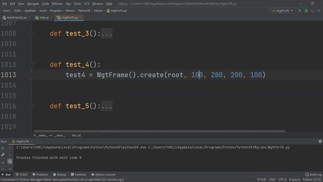 Проект на Python: простой фрейм для виджетов смотреть онлайн