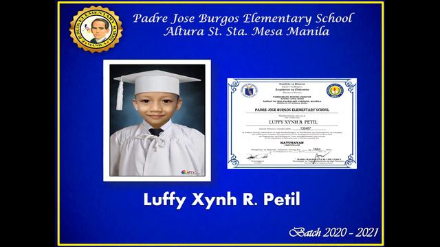 Padre Jose Burgos Elementary School 2nd Virtual Moving Up Ceremony смотреть онлайн