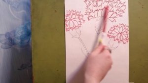 Нетрадиционная техника рисования  - акварель с восковыми мелками. Гвоздики-огоньки Победы