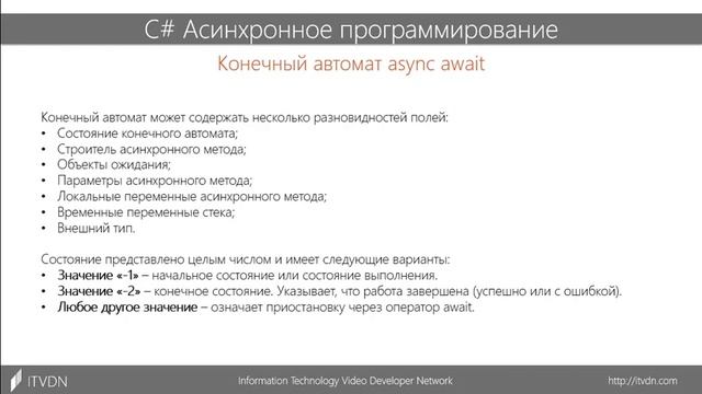 [ITVDN] С# Урок 4 Ключевые слова async await  Техническая реализация