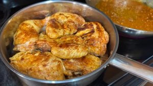 Чахохбили из курицы. Вкуснейшее блюдо на одной сковородке! Очень Вкусная Курица в соусе из овощей!!