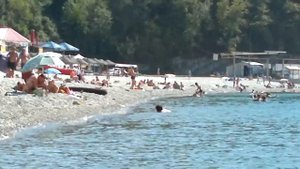 Поселок Новомихайловский пляж турбазы Приморская