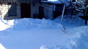 Зимний пейзаж в деревне.