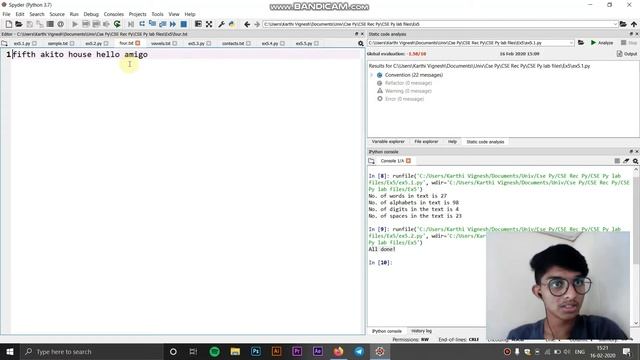 [Python] Exp 5 - File handling and User defined Functions