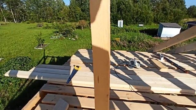 Дом 6 на 6 СНТ Дачное 1.9 - Монтаж стропильной системы крыши