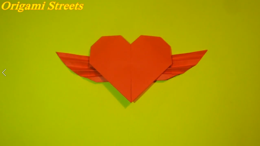Как сделать сердце из бумаги. Оригами сердце с крыльями.mp4 смотреть онлайн