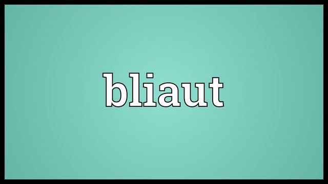 Bliaut Meaning смотреть онлайн