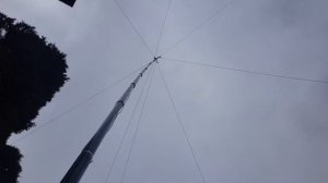 My portable antenna setup. Triple bazooka 80 / 40m + 1/4 wave vertical GP 40/20m