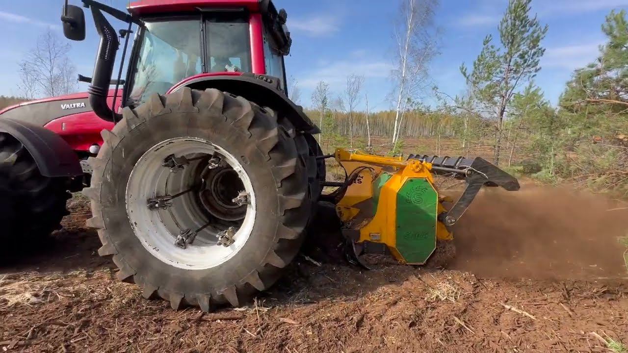 Трактор Valtra с мульчером SERRAT FX+ / Расчистка залежных земель во Владимирской области