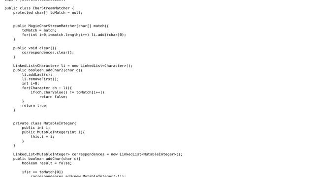 Implementing a fast 'split' function on a stream of characters in Java