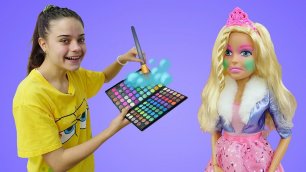 Игры макияж - Креативный мейкап для БАРБИ! - Красивые куклы видео игры одевалки для девочек