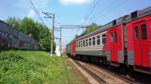 Отправление из Подлипок во Фрязино электропоезда ЭД4М-0245
