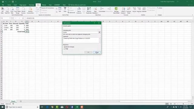 MS Excel Tutorial - Lesson 75 - Scenario Manager