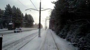 Златоуст. Через лес на трамвае. Вид из кабины