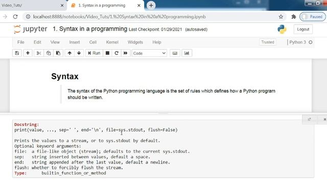 1 Syntax in Python Programming Language