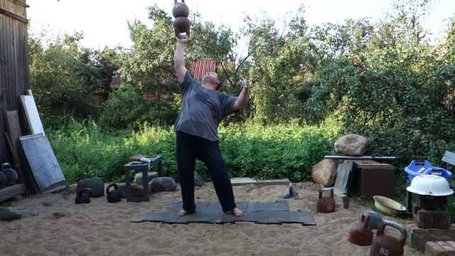 ONE ARM BOTTOM UP STACKED KETTLEBELL PRESS 32+24KG 4 REPS ЖИМ ГИРИ НА ГИРЕ 32+24КГ ОДНОЙ РУКОЙ 4РАЗ смотреть онлайн
