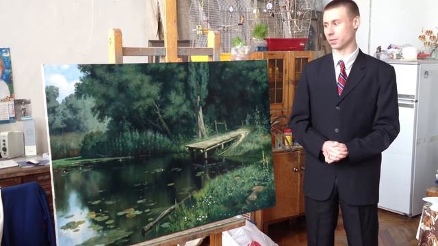 Василий Поленов «Заросший пруд» отзыв Сергея о копии картины смотреть онлайн