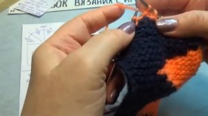 #540 ЯРКИЕ ТАПОЧКИ СПИЦАМИ ЧАСТИЧНЫМ ВЯЗАНИЕМ. МАСТЕР КЛАСС.