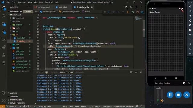 Speed Code of Classic Nokia Snake Game in Flutter