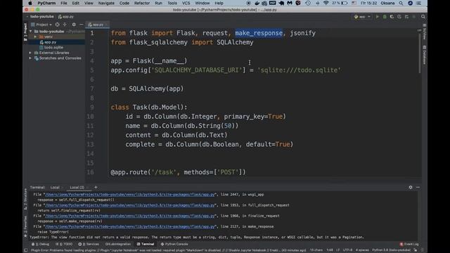 How to build a simple Todo App with Flask and SqlAlchemy in Python | flask rest api | flask tutoria смотреть онлайн