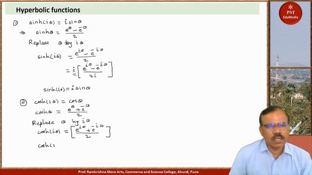 Hyperbolic functions | Complex numbers | BSc II Physics