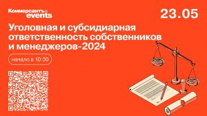 Уголовная и субсидиарная ответственность менеджмента и собственников-2024