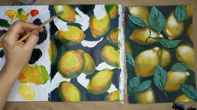 Рисуем лимоны акрилом или гуашью! смотреть онлайн