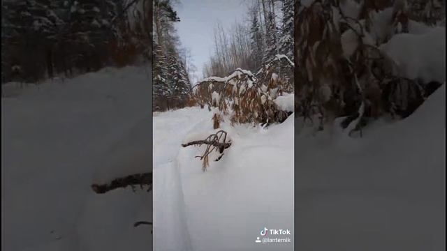 мотобуксировщик по глубокому снегу