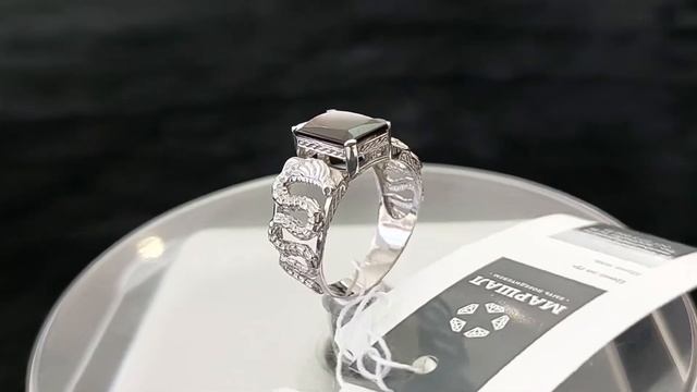 Джуведия Перстень Мужской со змеей с раухтопазом Серебро 925 Артикул КМ-40 смотреть онлайн