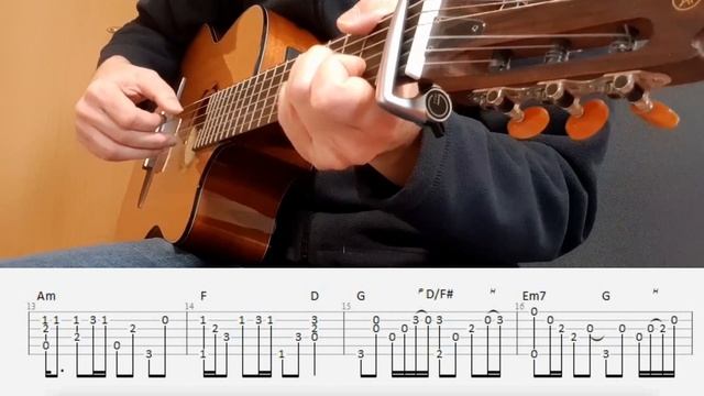 Say You Say Me - Lionel Richie - Fingerstyle guitar with tabs смотреть онлайн