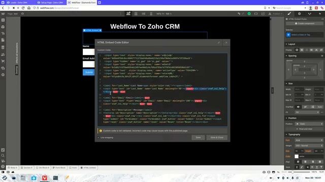 Integrating Webflow Forms with Zoho CRM | Webflow Tutorial