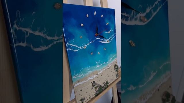 Часы из эпоксидной смолы «Море»
